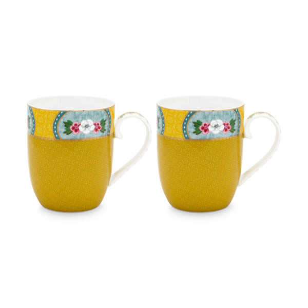 PIP Studio Blushing Birds Porcelain Yellow Small 145ml Mugs Set of 2 (6988444106796)