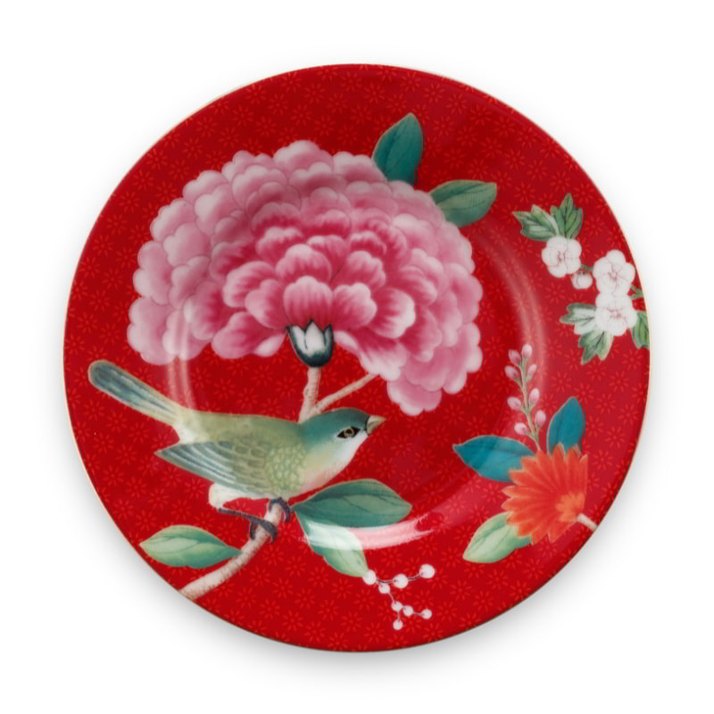 PIP Studio Blushing Birds Red 12cm Petit Four Plate (6988767985708)