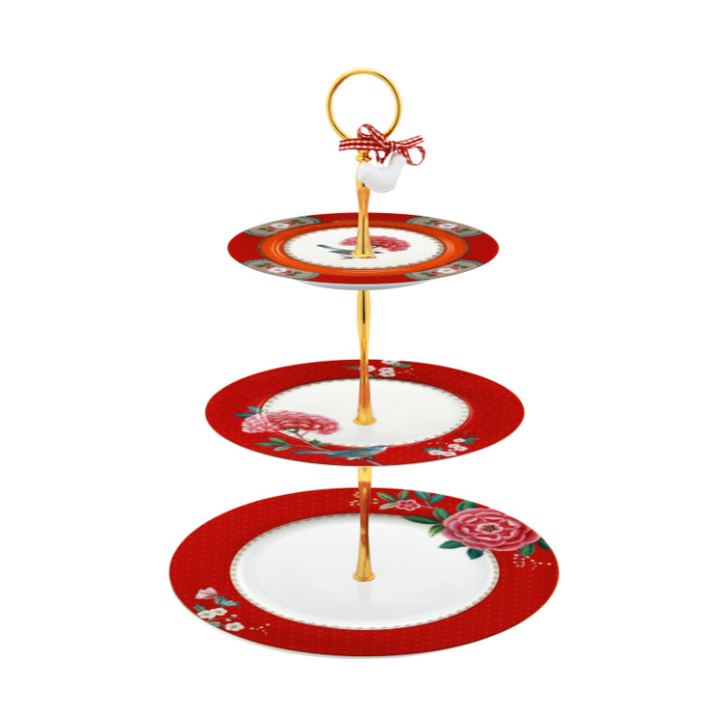 PIP Studio Blushing Birds Red 3 Layer Cake Stand (6987492950060)