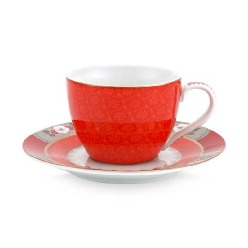 PIP Studio Blushing Birds Red Espresso Cup and Saucer (6987698503724)