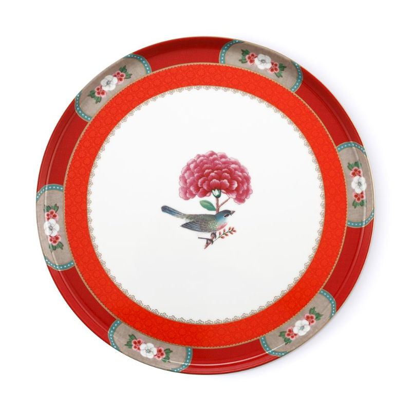 PIP Studio Blushing Birds Red Round Cake Tray (6988656967724)