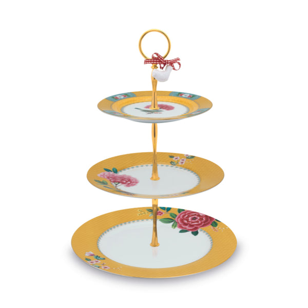 PIP Studio Blushing Birds Yellow 3 Layer Cake Stand (6987493244972)