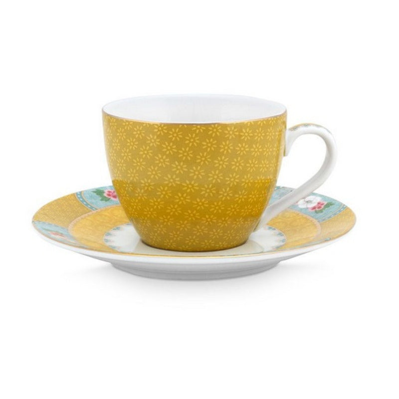 PIP Studio Blushing Birds Yellow Espresso Cup and Saucer (6988803801132)