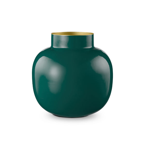 PIP Studio Dark Green 10cm Round Metal Vase (6854435831852)