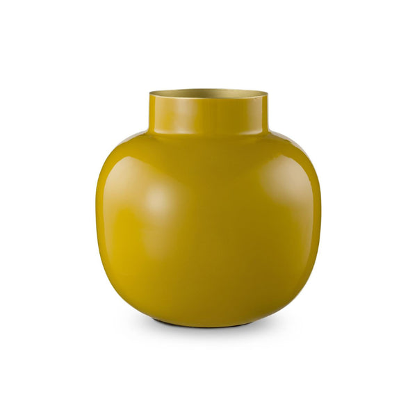 Pip Studio Enamelled Yellow Round 25cm Vase (6987300798508)