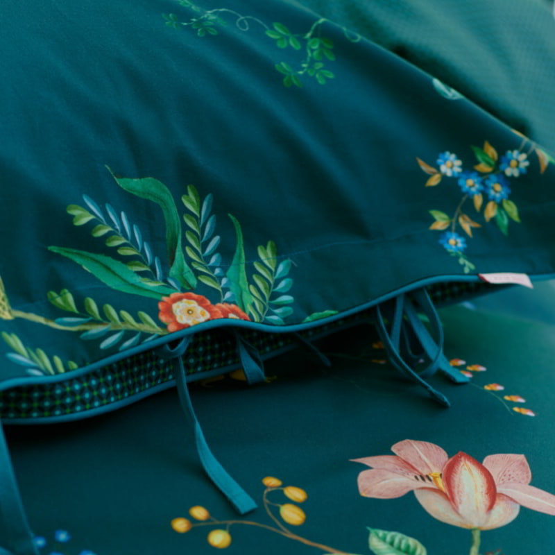 PIP Studio Fleur Grandeur Cotton Dark Blue Quilt Cover Set (6731631755308)