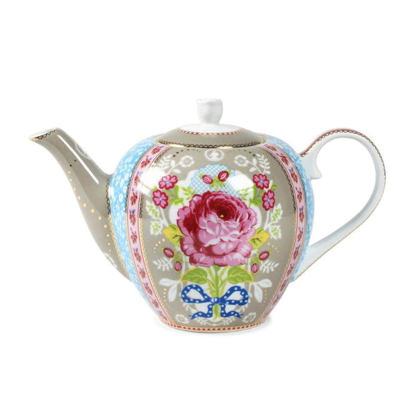 PIP Studio Floral Porcelain Khaki 1.6L Teapot (6986820354092)