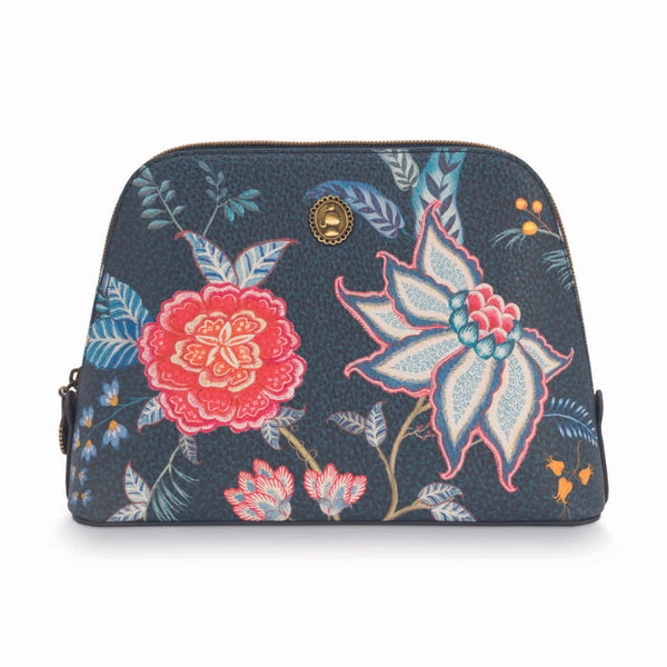 PIP Studio Flower Festival Dark Blue Triangle Cosmetic Bag (6752909230124)