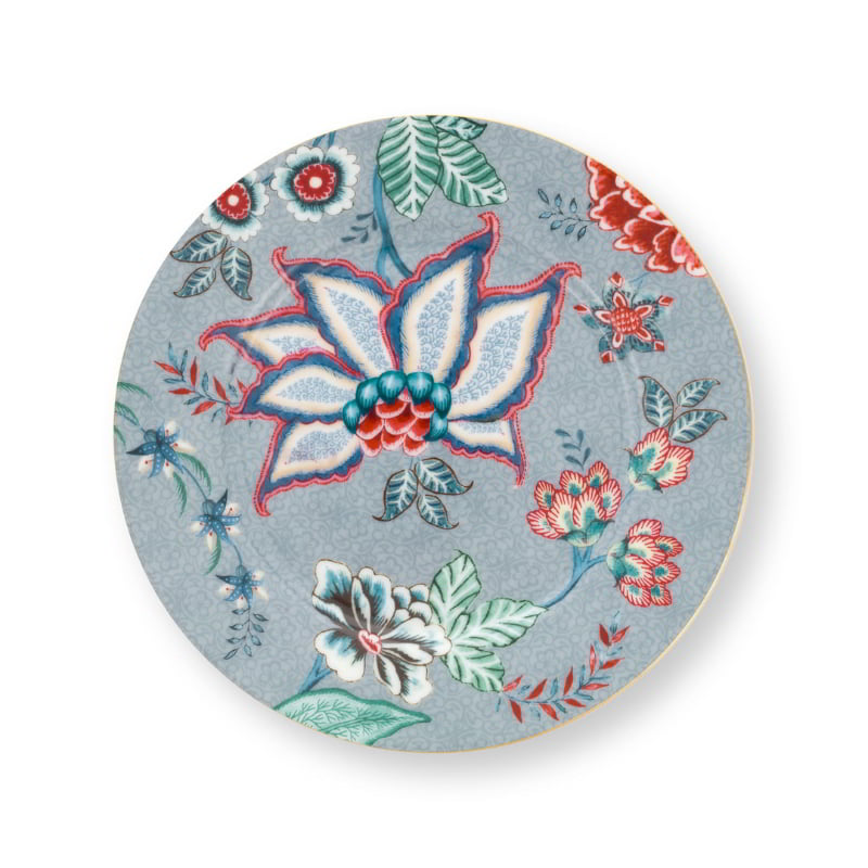 PIP Studio Flower Festival Porcelain Light Blue 17cm Plate (6982874726444)