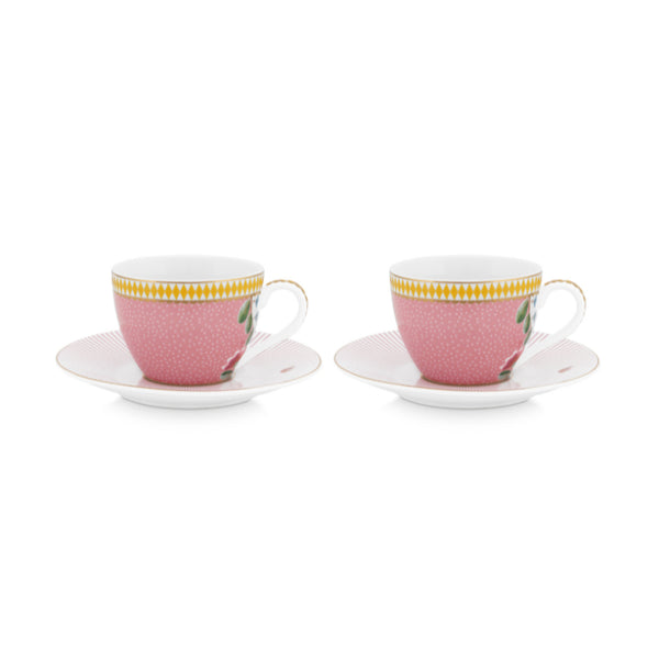 PIP Studio La Majorelle Pink 120ml Espresso Cups & Saucer Set of 2 (6988721881132)