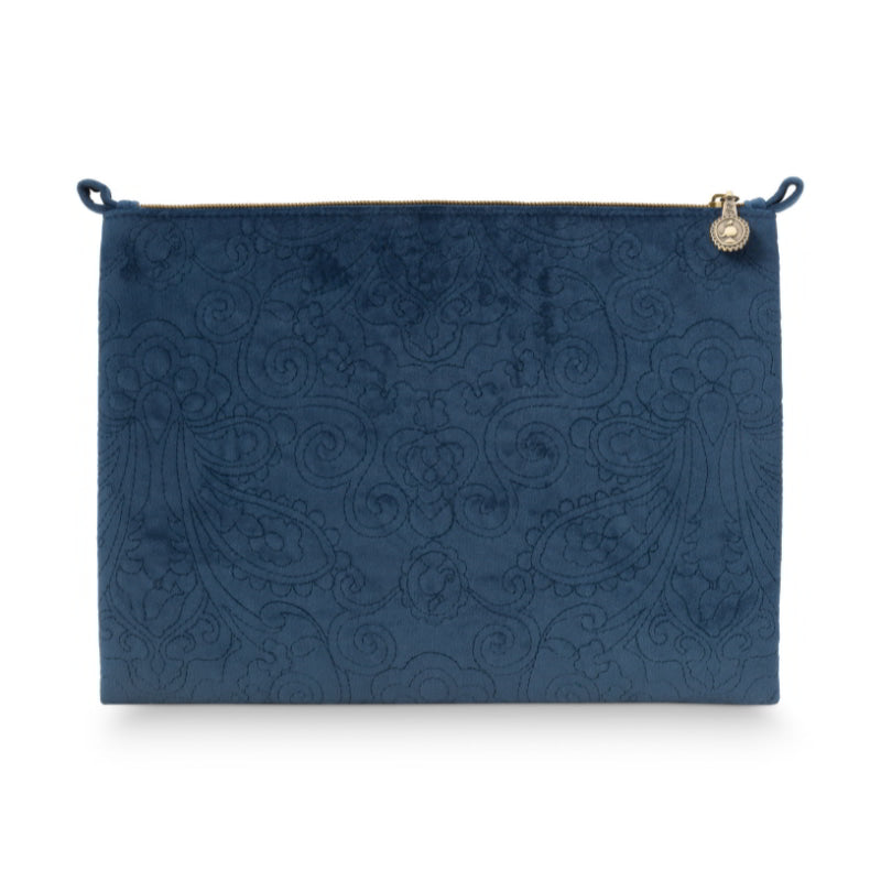 PIP Studio Quilted Dark Blue Cosmetic Flat Pouch (6752922730540)