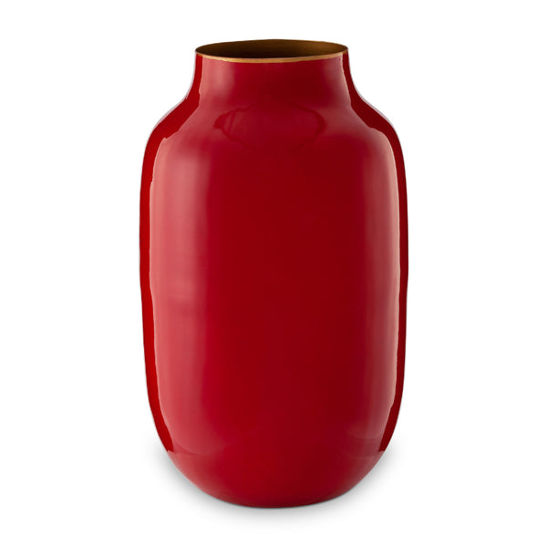 PIP Studio Red 14cm Oval Metal Vase (6854442090540)