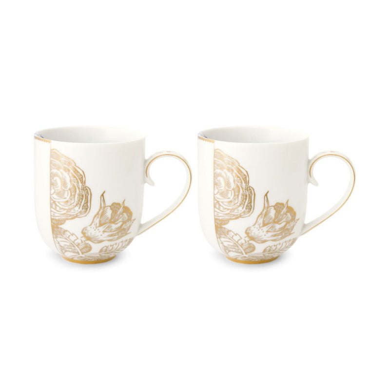PIP Studio Royal White 325ml Mugs Set of 2 (6752098484268)