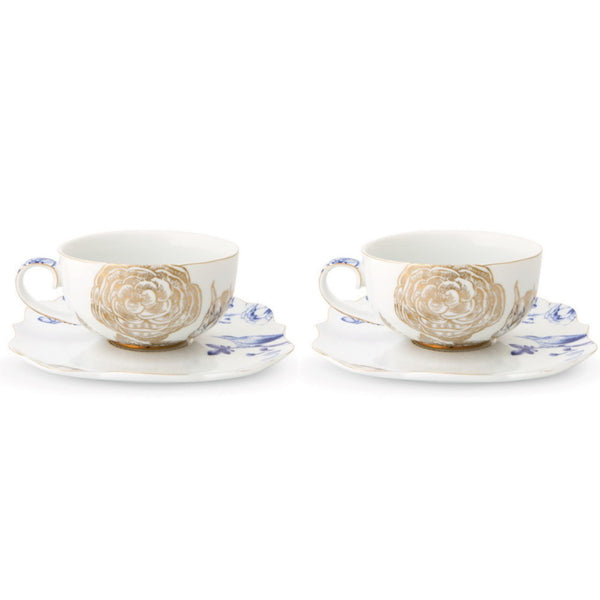 PIP Studio Royal White Cup and Saucer Set of 2 (6752109592620)