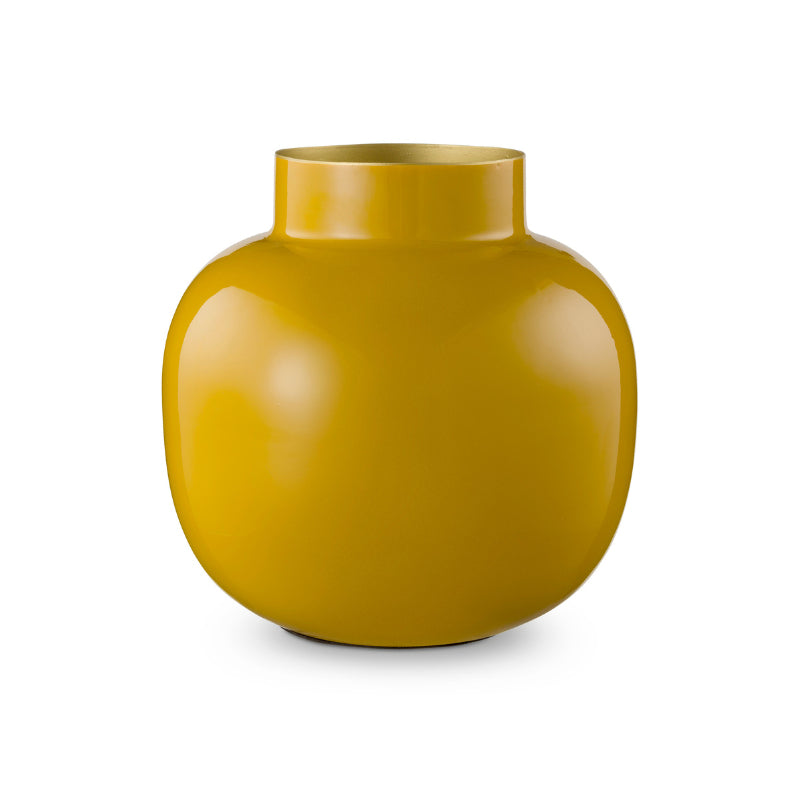 PIP Studio Yellow 10cm Round Metal Vase (6854438617132)