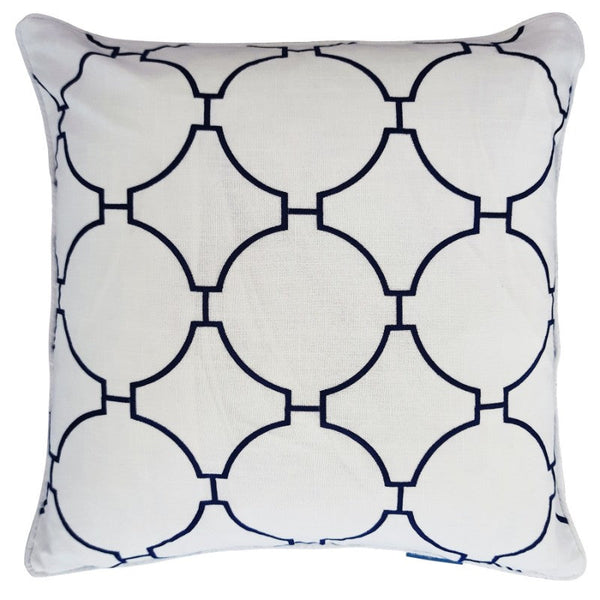 Mirage Haven Link Dark Blue and White 50x50cm Cushion Cover