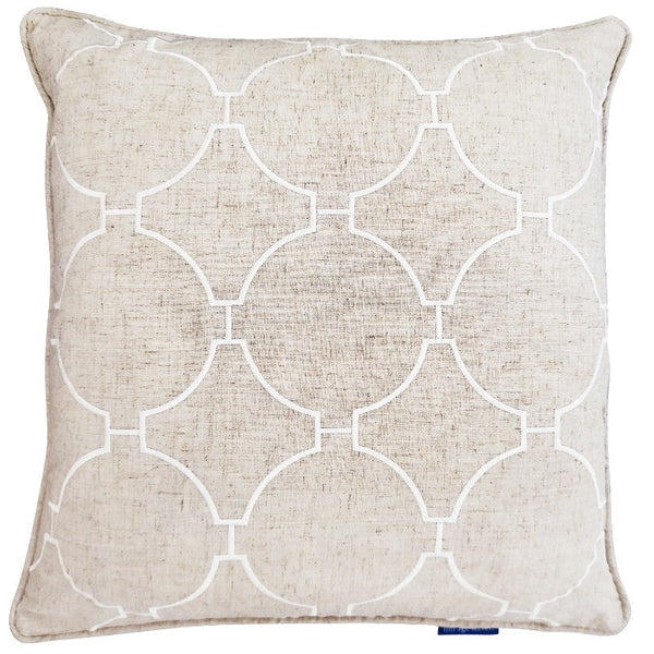 Mirage Haven Link Linen and White 50x50cm Cushion Cover