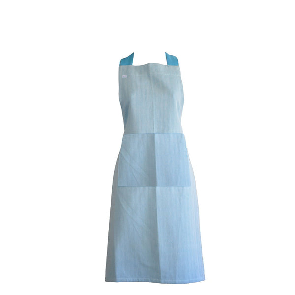 Stylish RANS Herringbone Blue Apron offers adjustable comfort, generous length, and durability for an elegant culinary experience.