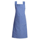 Elevate your kitchen with the RANS Gingham Blue Apron, featuring adjustable straps and full-length coverage for a delightful baking experience.