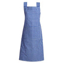 Short Light Blue Gingham Waist Apron with Lace Edging Short Light Blue Gingham Waist Apron with Lace Edging