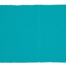 A sophisticated aqua ribbed placemat, enhancing dining experiences with style and protection.