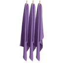 Three lilac tea towels hanging on clothes pegs, showcasing their vibrant colour and practical design for kitchen use.