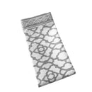 A sophisticated grey napkin adorned with a floral pattern, ideal for adding elegance to dining settings.