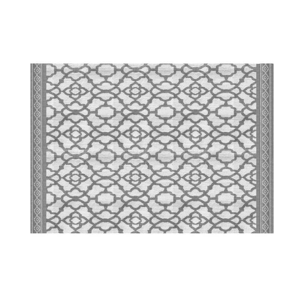 A stylish grey placemat featuring a geometric design, perfect for elevating dining experiences.