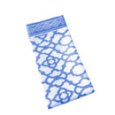 A sophisticated indigo napkin adorned with a floral pattern, ideal for adding elegance to dining settings.