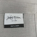 Showcasing tag of the RANS Cambrai Linen White Tea Towels, a set of 3 that offers superior absorbency and timeless style.