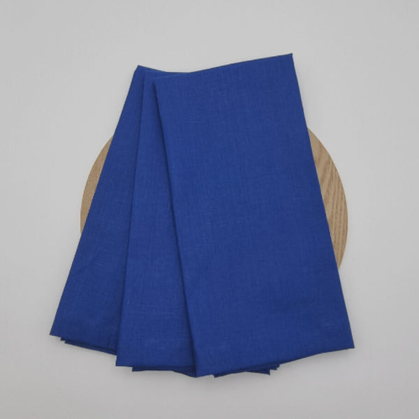 RANS Cambrai Linen Indigo Tea Towels set of 3 offers superior absorbency and style, softening with each wash for kitchen elegance.