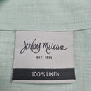 Showcasing tag of the RANS Cambrai Linen Mist Tea Towels set of 3 offers superior absorbency and style, enhancing your kitchen's elegance and functionality.