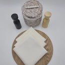 Elegant set up of the Set of 3 RANS Cambrai Linen White Tea Towels, soft, absorbent, and stylish, perfect for enhancing kitchen functionality and decor.