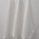 Zoom in details of Set of 3 RANS Cambrai Linen White Tea Towels, soft, absorbent, and stylish, perfect for enhancing kitchen functionality and decor.
