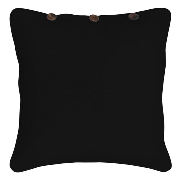 RANS London Black 43X43cm Cushion Cover with Buttons (6627922083884)
