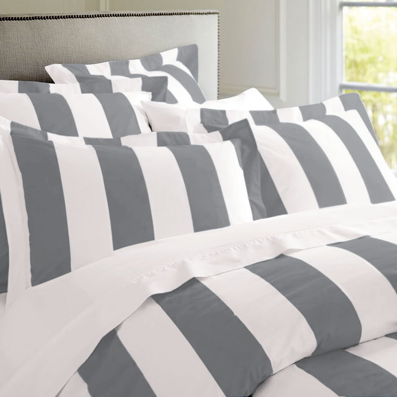RANS Oxford Stripe Quilt Charcoal Cover Set (6627516842028)