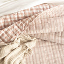 Renee Taylor Alison Yarn Dyed Cotton Reversible Clay Quilted Coverlet Set