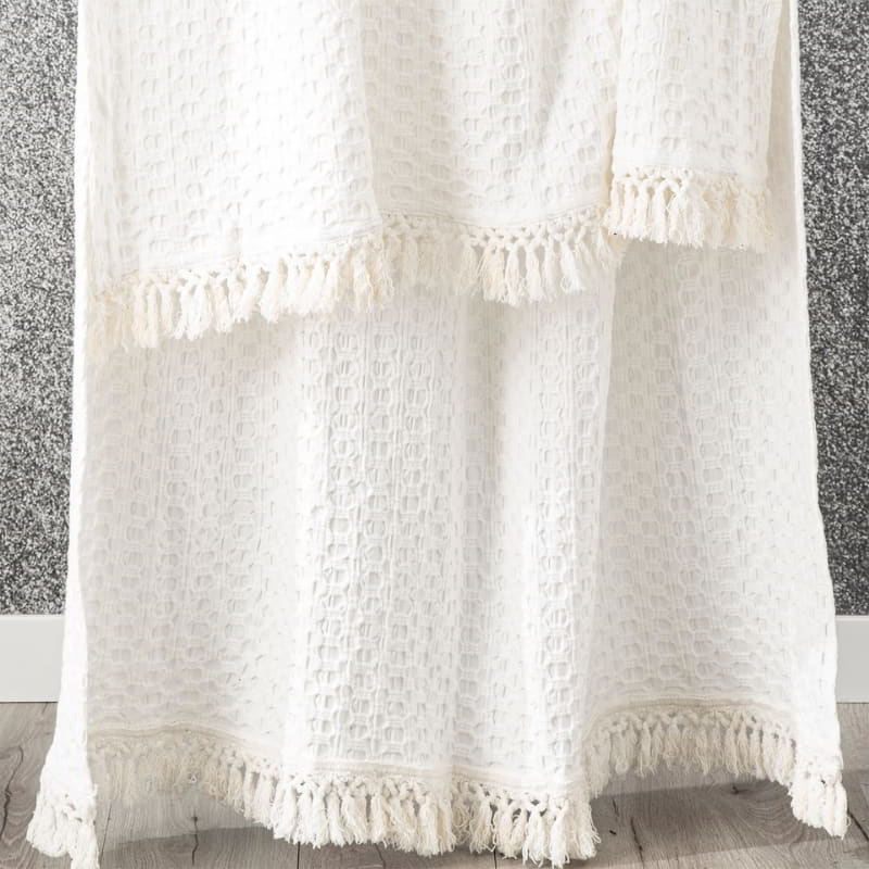 Renee Taylor Alysian Washed Cotton Textured White Throw (6638418067500)