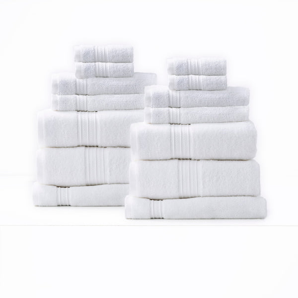 Renee Taylor Brentwood Low Twist 14 Piece Bright Towel Pack (6626578464812)