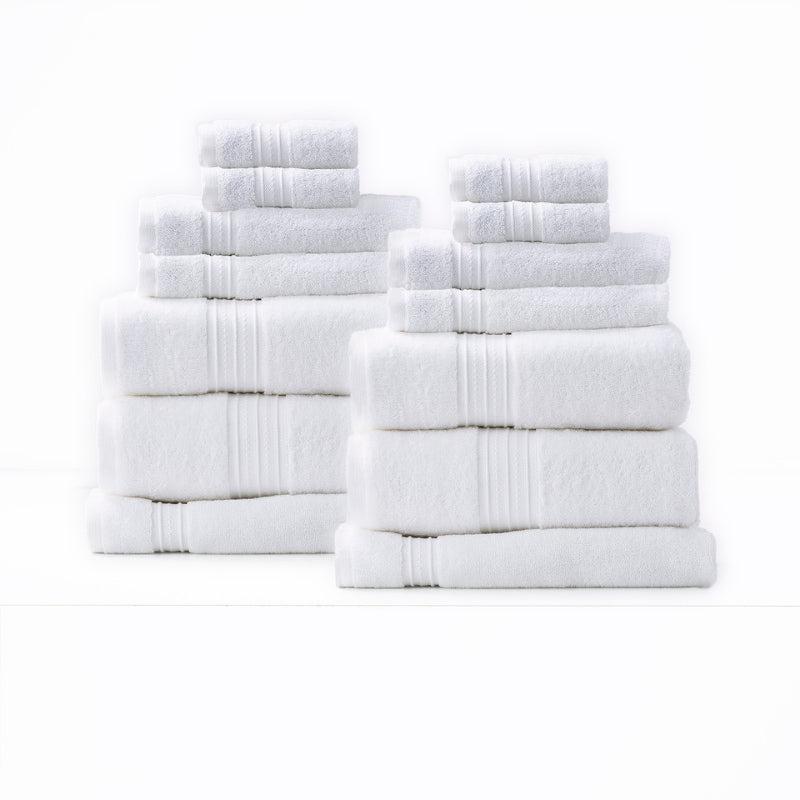 Renee Taylor Brentwood Low Twist 14 Piece Bright Towel Pack (6626578464812)