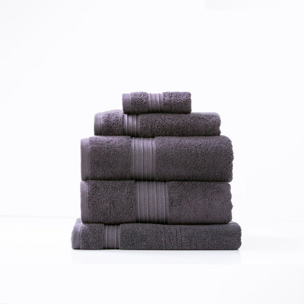 Renee Taylor Brentwood Low Twist 5 Piece Carbon Towel Pack (6626582200364)