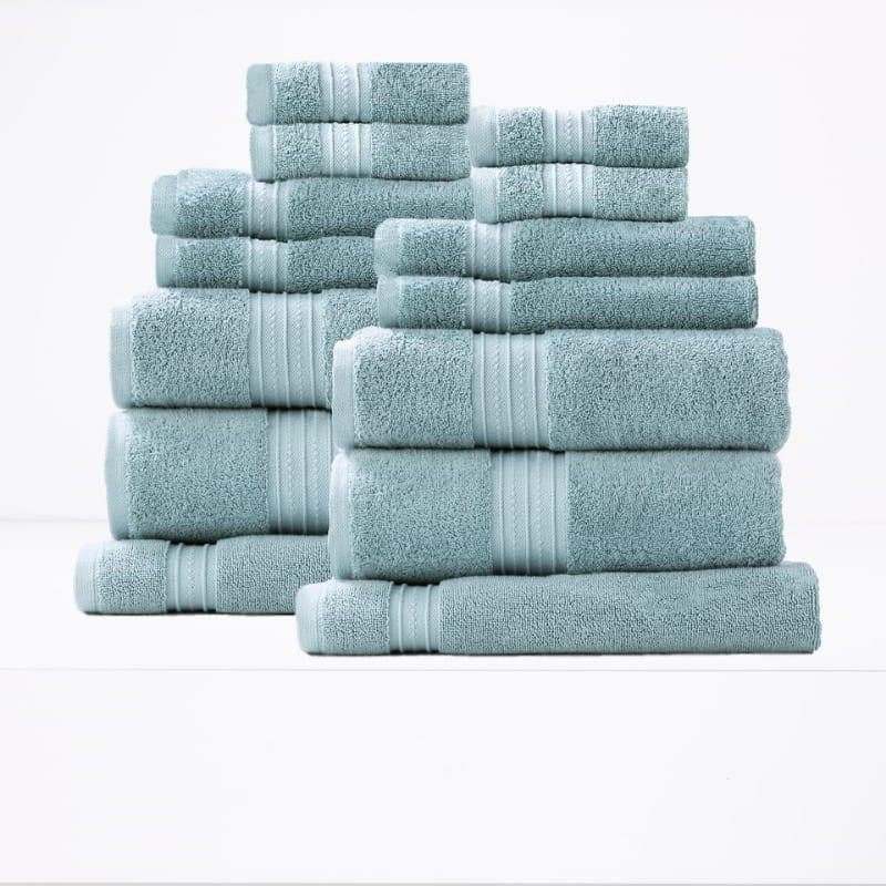 Renee Taylor Brentwood Low Twist 14 Piece Gray Mist Towel Pack (6626580627500)