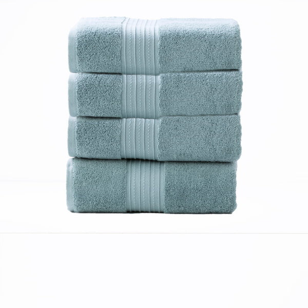 Renee Taylor Brentwood Low Twist 4 Piece Gray Mist Bath Towel Pack (6626760556588)