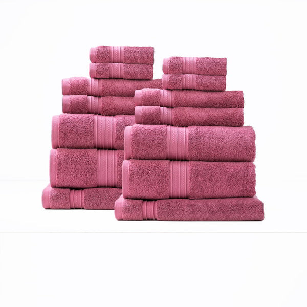 Renee Taylor Brentwood Low Twist 14 Piece Rosebud Towel Pack (6626770092076)