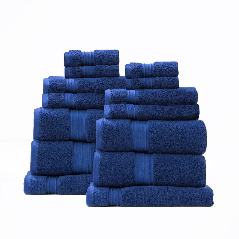 Renee Taylor Brentwood Low Twist 14 Piece Royal Towel Pack (6626581053484)