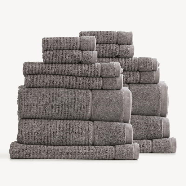 Renee Taylor Cambridge  Textured 14 Piece Fossil Towel Pack