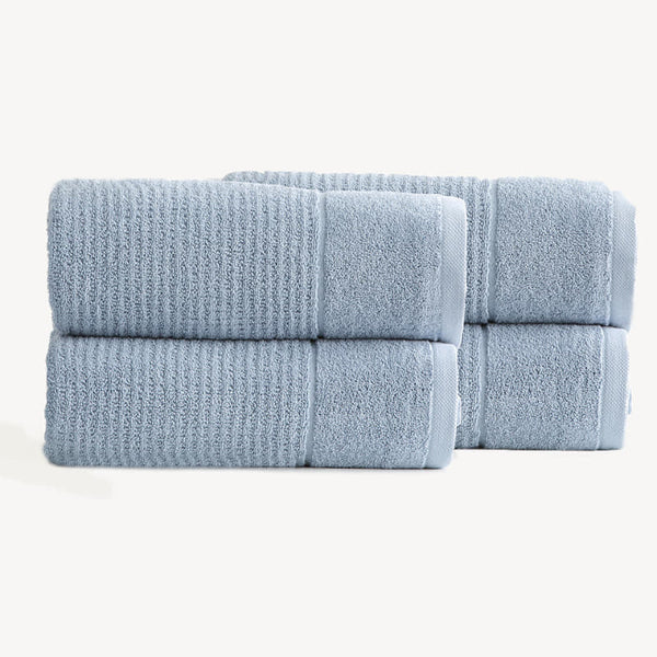 Renee Taylor Cambridge Textured 4 Piece Blue Mirage Bath Sheet Pack