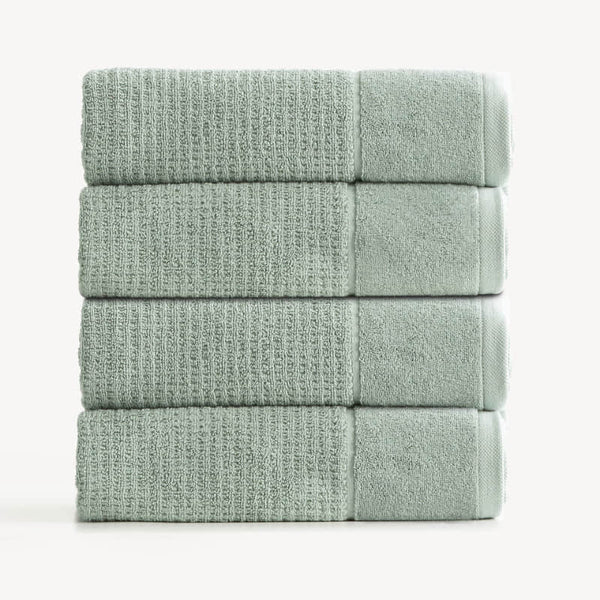 Renee Taylor Cambridge Textured 4 Piece Eucalyptus Bath Towel Pack