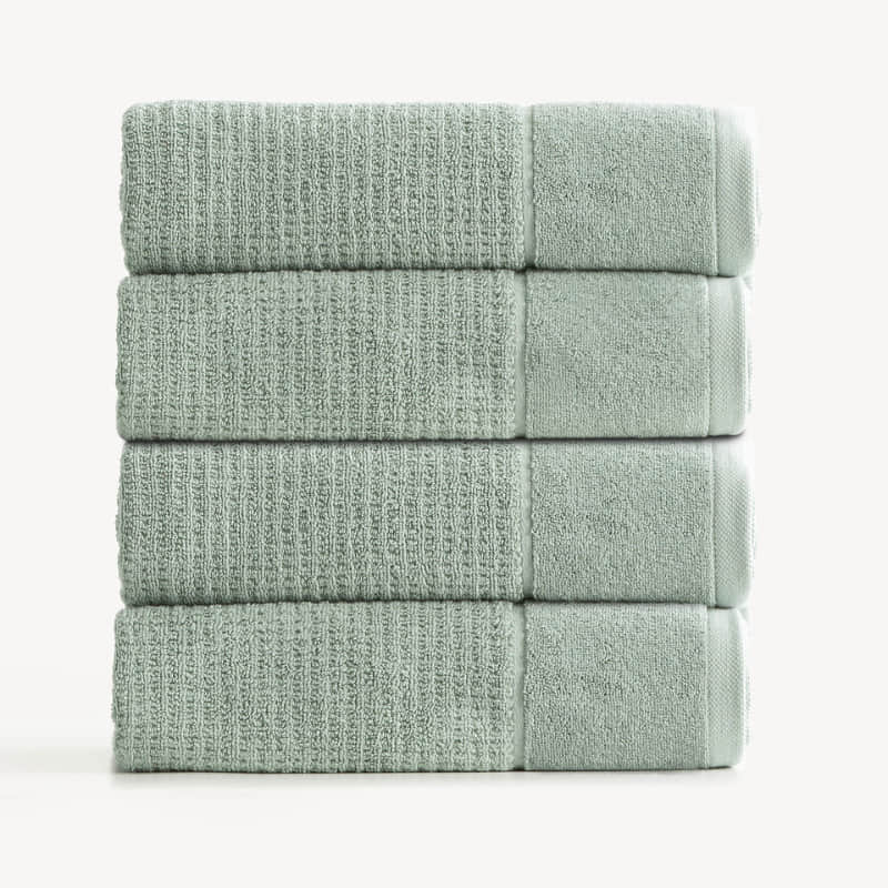 Renee Taylor Cambridge Textured 4 Piece Eucalyptus Bath Towel Pack