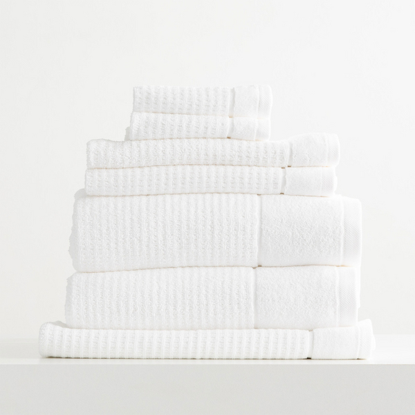 Renee Taylor Cambridge Textured 7 Piece Snow Towel Pack